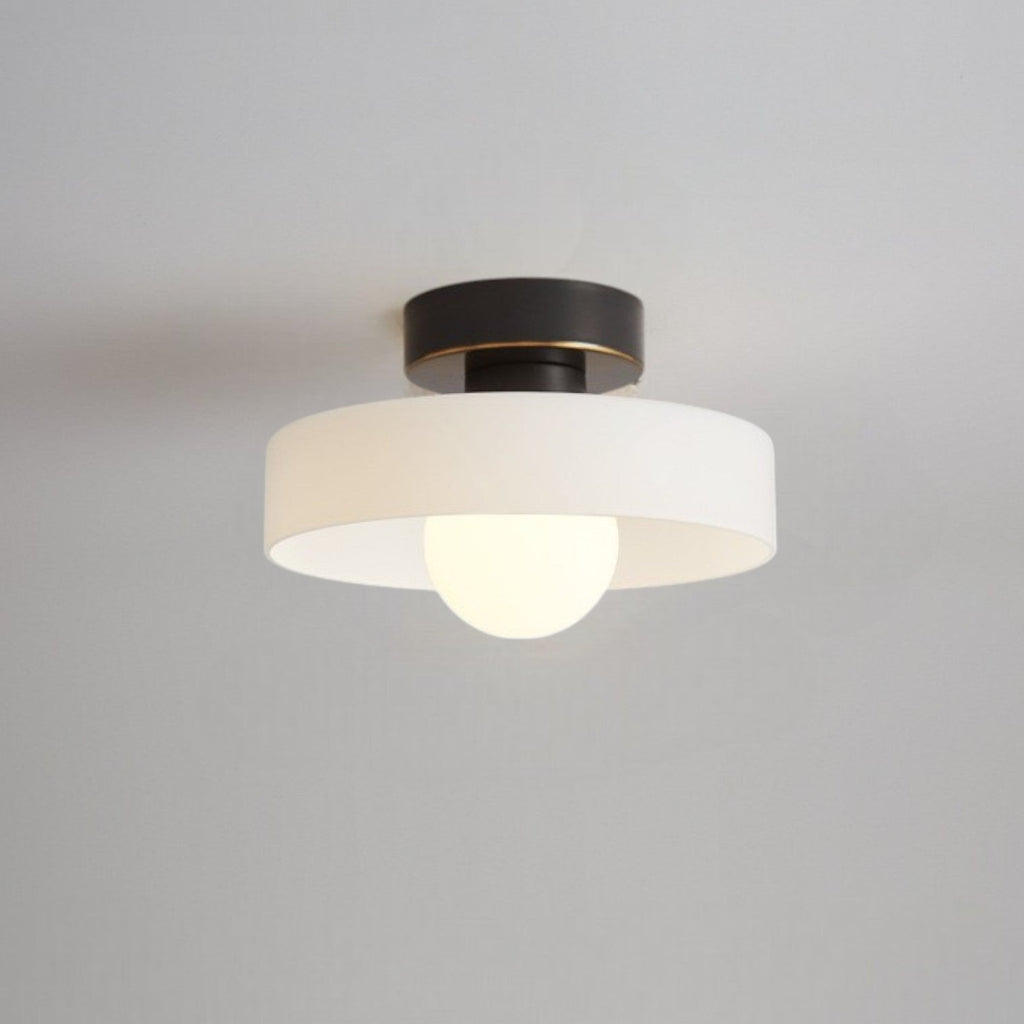 Modern Ceiling Light with Disc Shade and Globe Bulb, Dimmable