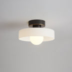 Modern Ceiling Light with Disc Shade and Globe Bulb, Dimmable