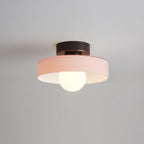 Modern Ceiling Light with Disc Shade and Globe Bulb, Dimmable