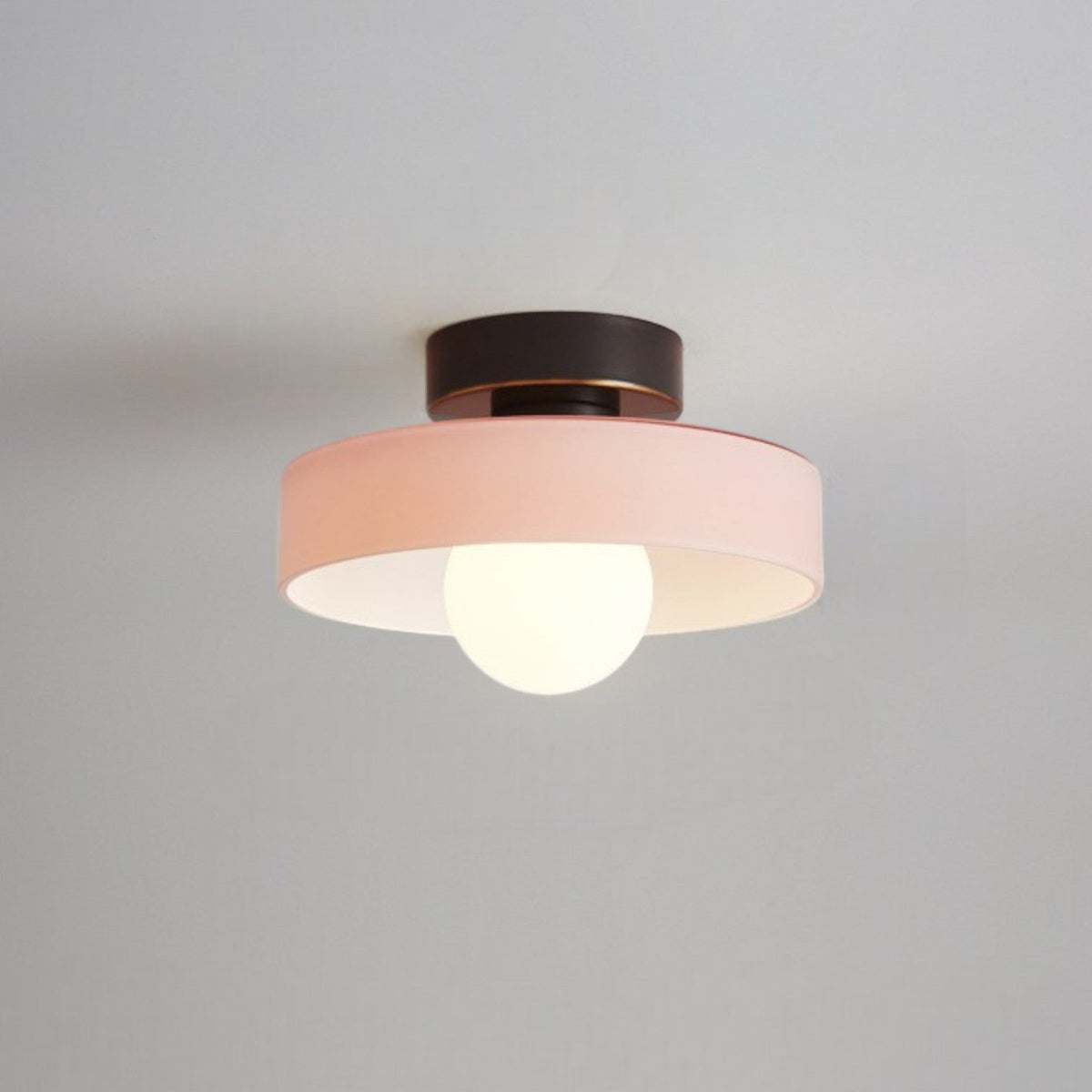 Modern Ceiling Light with Disc Shade and Globe Bulb, Dimmable