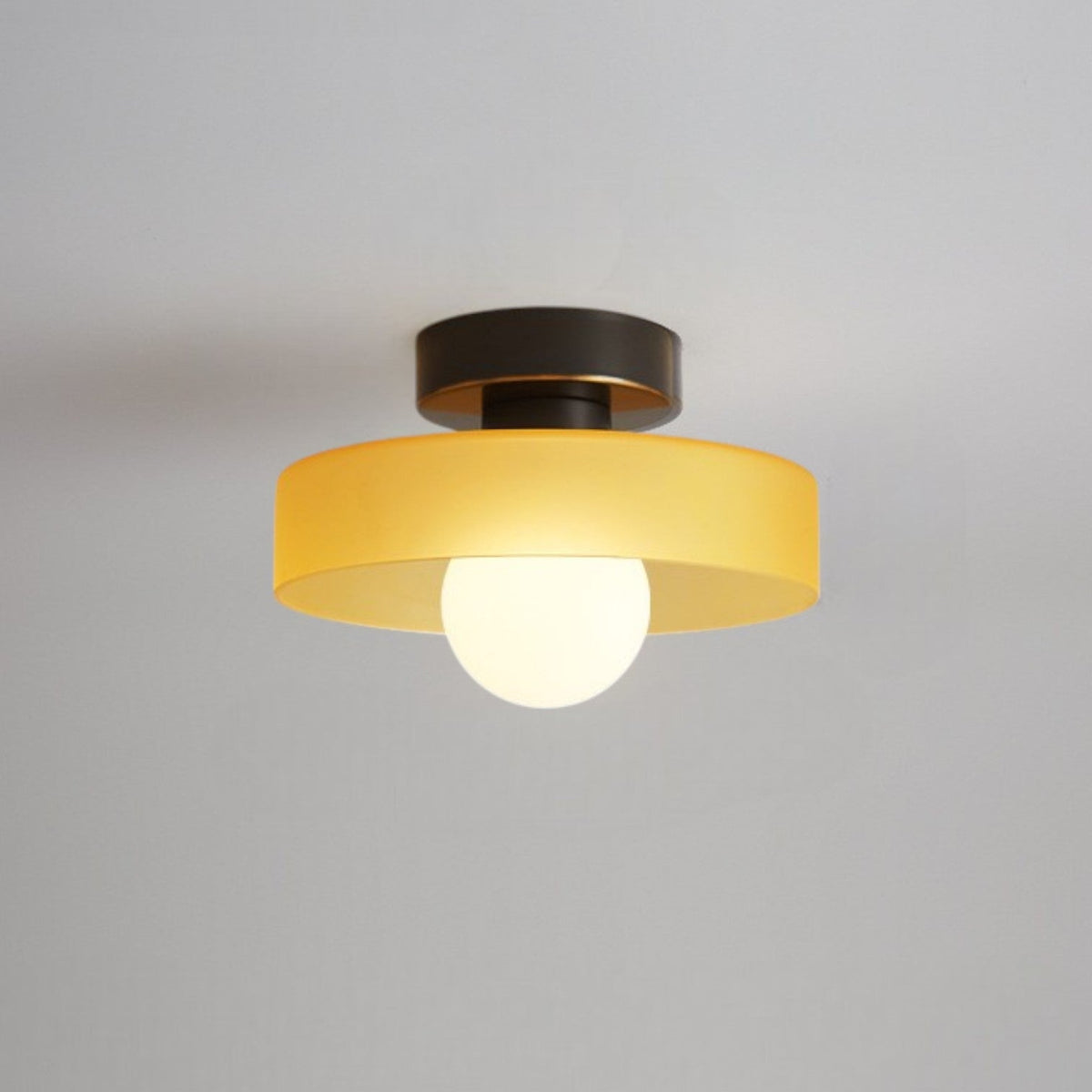Modern Ceiling Light with Disc Shade and Globe Bulb, Dimmable