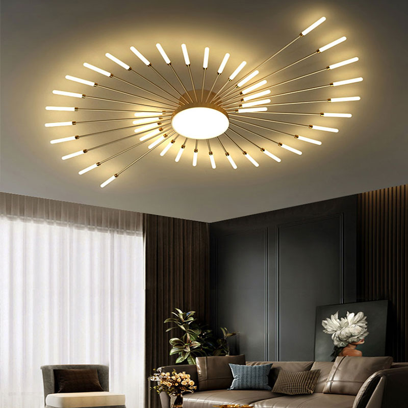 Modern Firework Burst Ceiling Light with Acrylic Rays