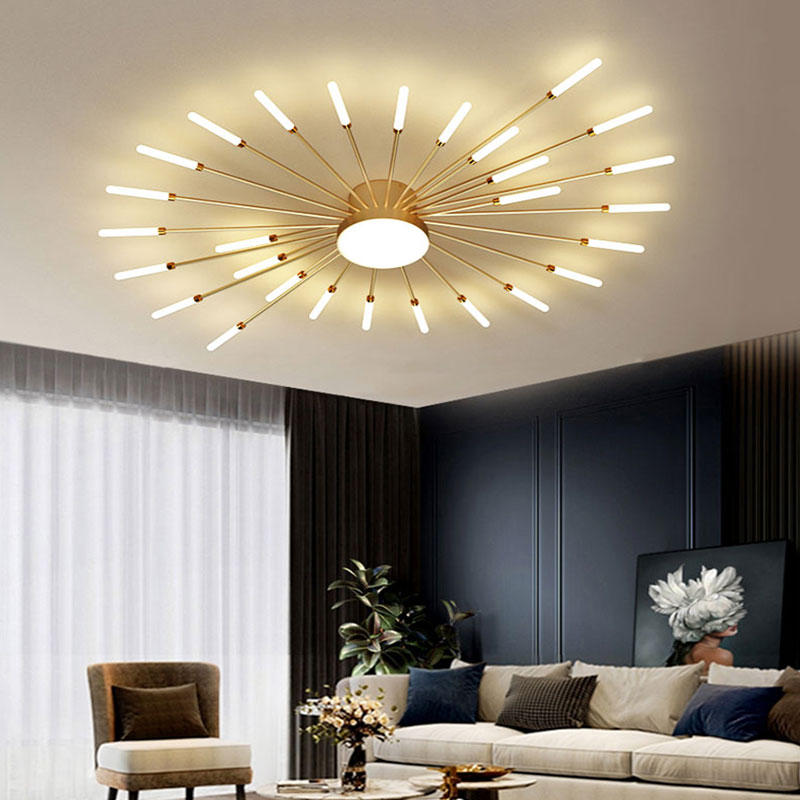 Modern Firework Burst Ceiling Light with Acrylic Rays