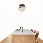 Semi-Flush Crystal Ceiling Light, 3 x E27, 25 cm