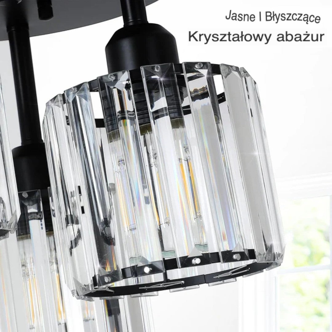 Semi-Flush Crystal Ceiling Light, 3 x E27, 25 cm