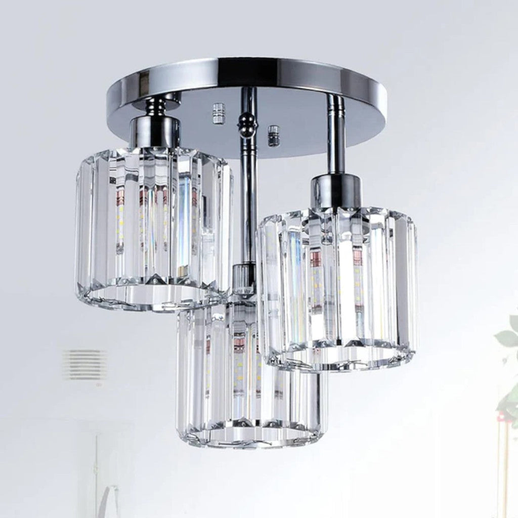 Semi-Flush Crystal Ceiling Light, 3 x E27, 25 cm