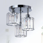 Semi-Flush Crystal Ceiling Light, 3 x E27, 25 cm