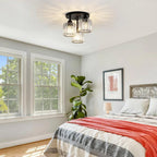 Semi-Flush Crystal Ceiling Light, 3 x E27, 25 cm
