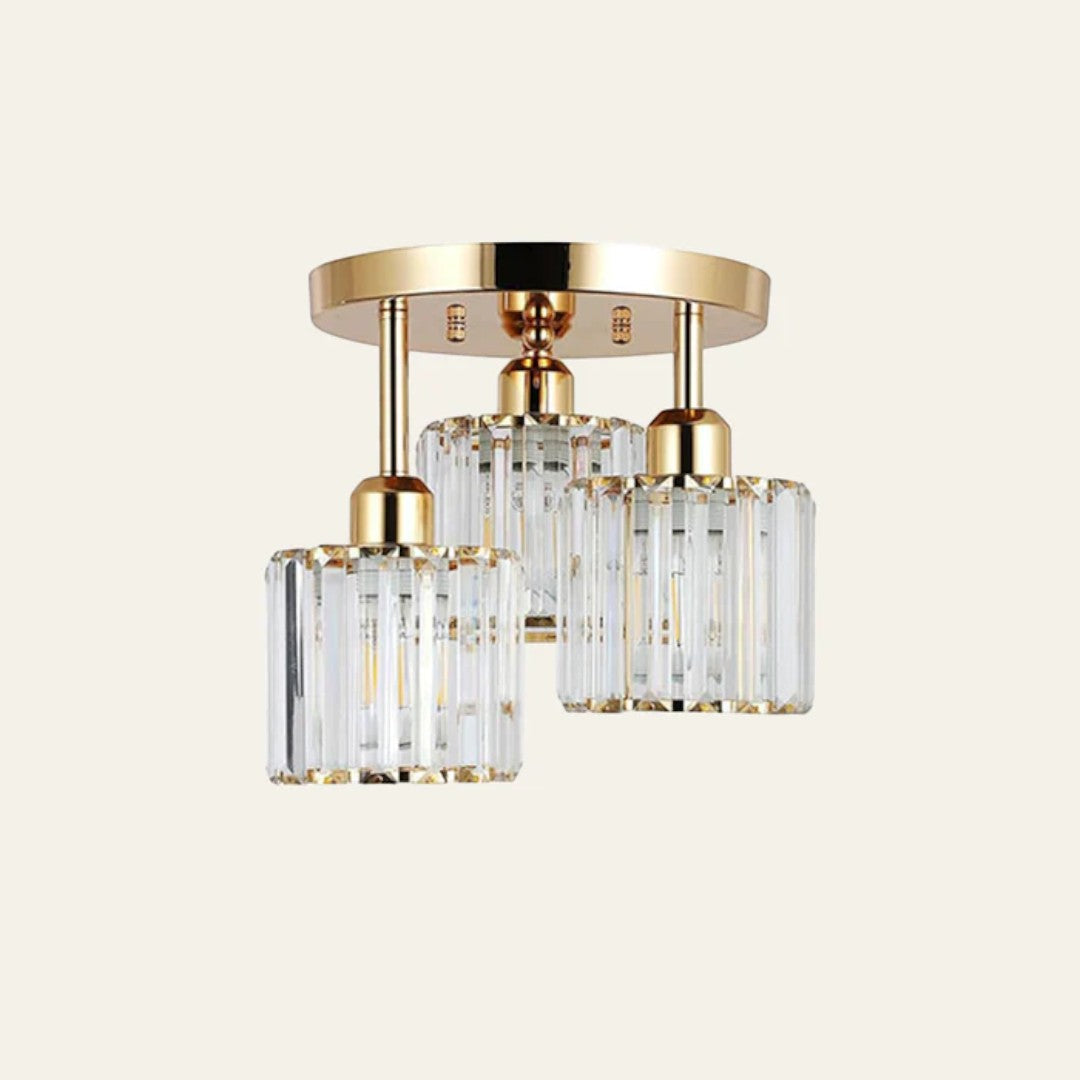 Semi-Flush Crystal Ceiling Light, 3 x E27, 25 cm