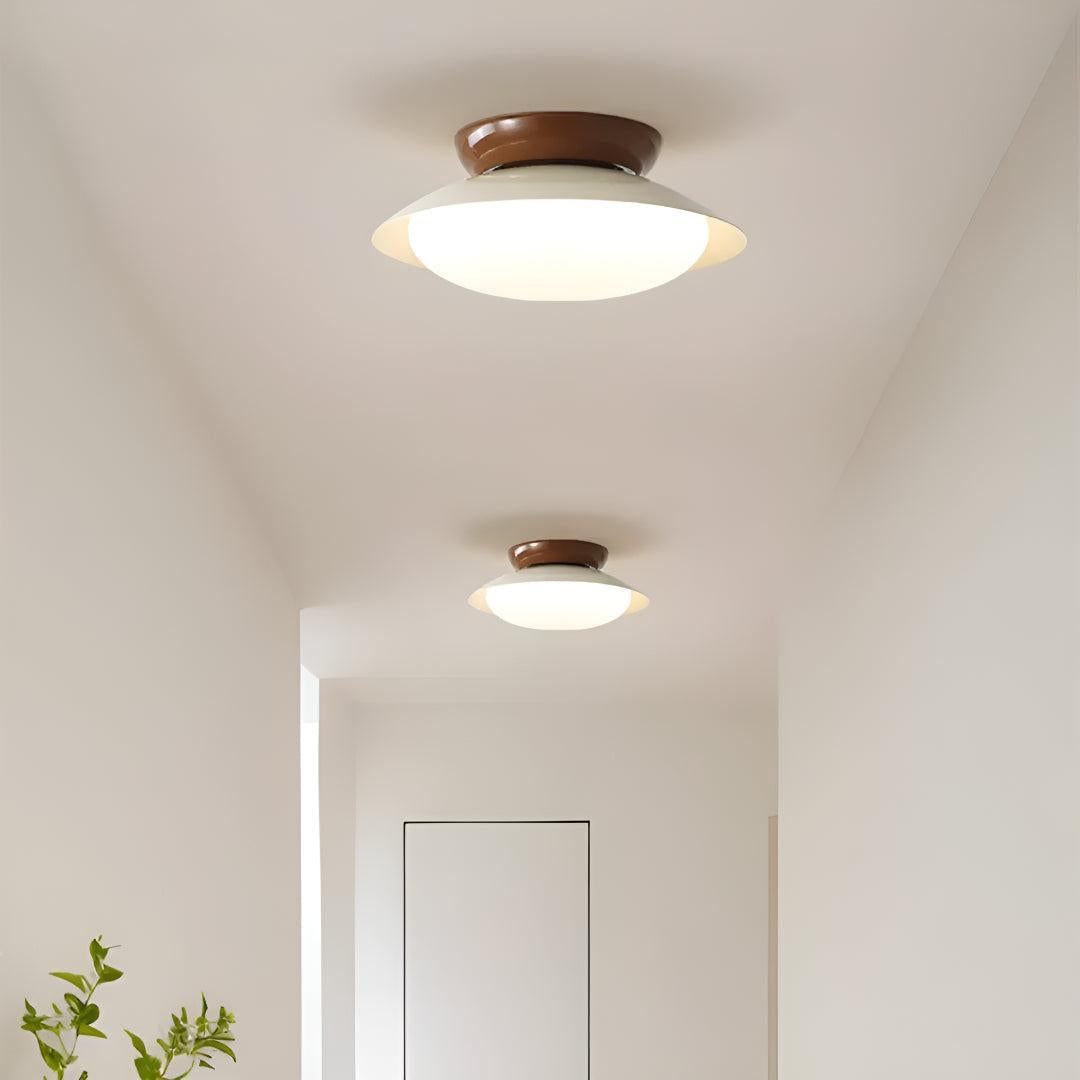 Retro Dome Ceiling Light with Integrated LED Panel, 25 cm