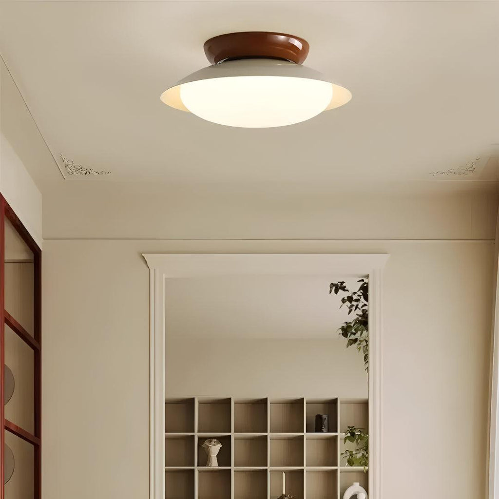 Retro Dome Ceiling Light with Integrated LED Panel, 25 cm