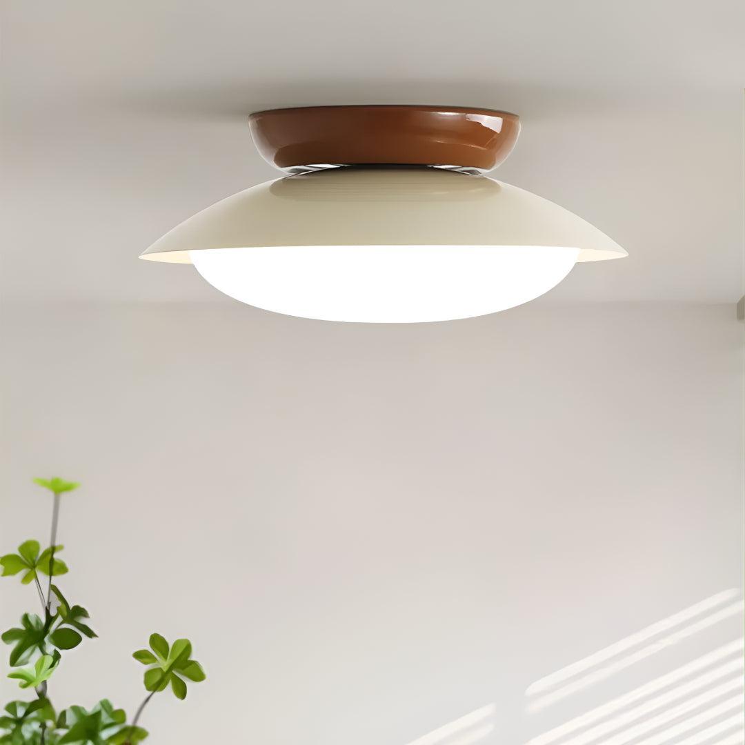 Retro Dome Ceiling Light with Integrated LED Panel, 25 cm