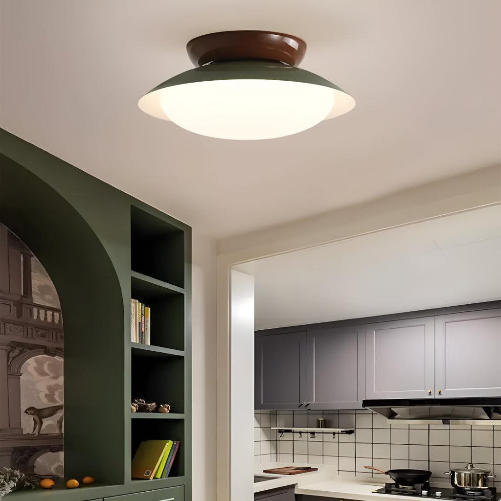 Retro Dome Ceiling Light with Integrated LED Panel, 25 cm