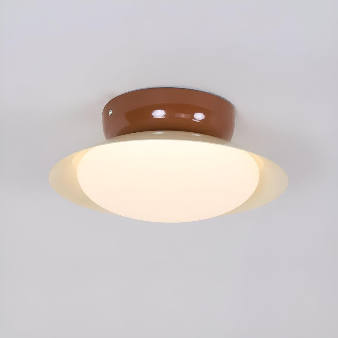 Retro Dome Ceiling Light with Integrated LED Panel, 25 cm