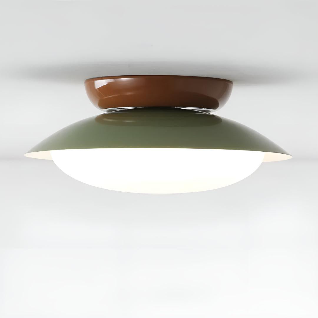 Retro Dome Ceiling Light with Integrated LED Panel, 25 cm