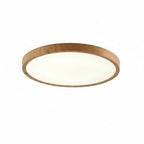 Ultra-Slim Round Ceiling Light with Wood-Effect Frame, 3 Light Modes