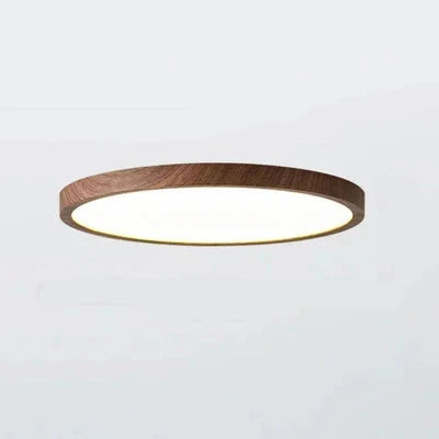 Ultra-Slim Round Ceiling Light with Wood-Effect Frame, 3 Light Modes