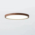 Ultra-Slim Round Ceiling Light with Wood-Effect Frame, 3 Light Modes