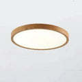 Ultra-Slim Round Ceiling Light with Wood-Effect Frame, 3 Light Modes