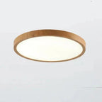 Ultra-Slim Round Ceiling Light with Wood-Effect Frame, 3 Light Modes