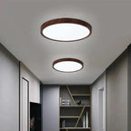 Ultra-Slim Round Ceiling Light with Wood-Effect Frame, 3 Light Modes