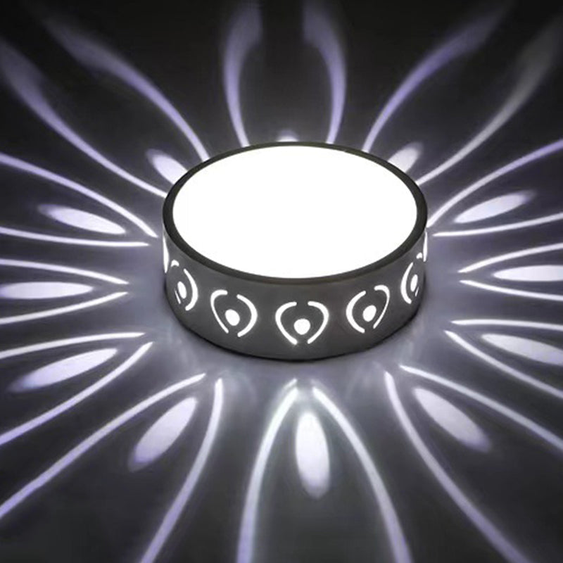 Scandinavian Round Ceiling Light with Shadow Pattern Effect
