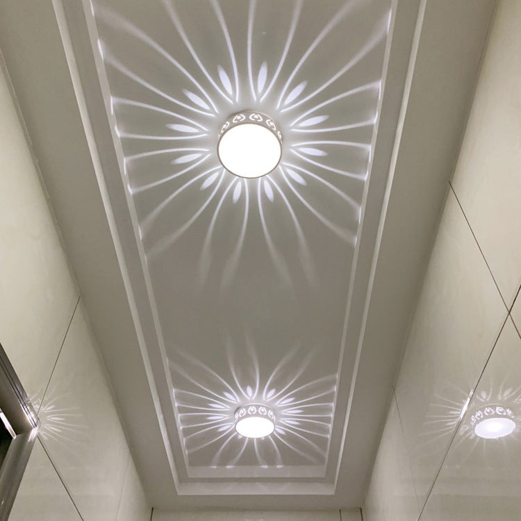 Scandinavian Round Ceiling Light with Shadow Pattern Effect