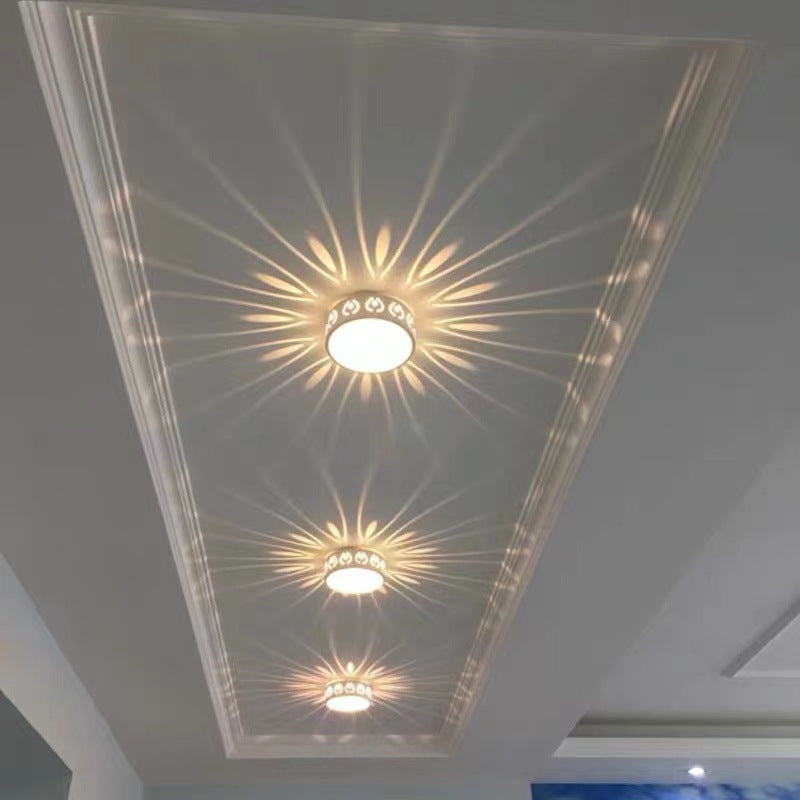 Scandinavian Round Ceiling Light with Shadow Pattern Effect