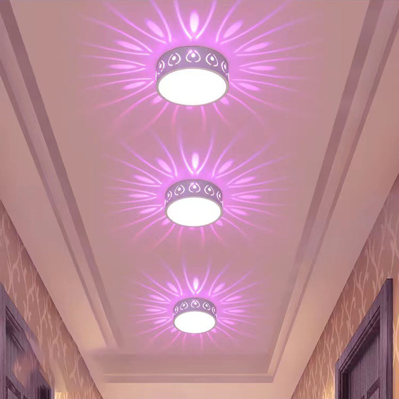 Scandinavian Round Ceiling Light with Shadow Pattern Effect