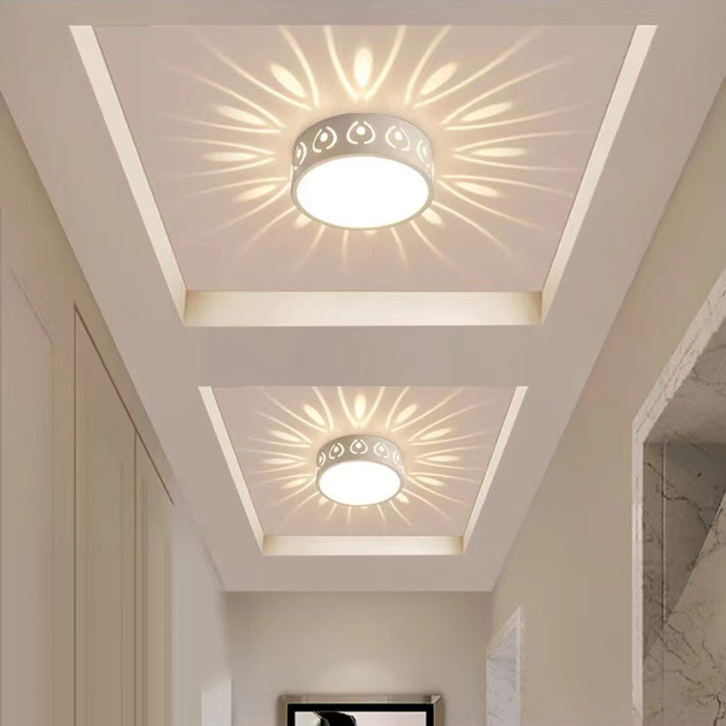 Scandinavian Round Ceiling Light with Shadow Pattern Effect