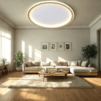 Scandi Round LED Ceiling Light, Dimmable with Remote