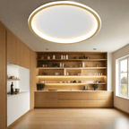 Scandi Round LED Ceiling Light, Dimmable with Remote