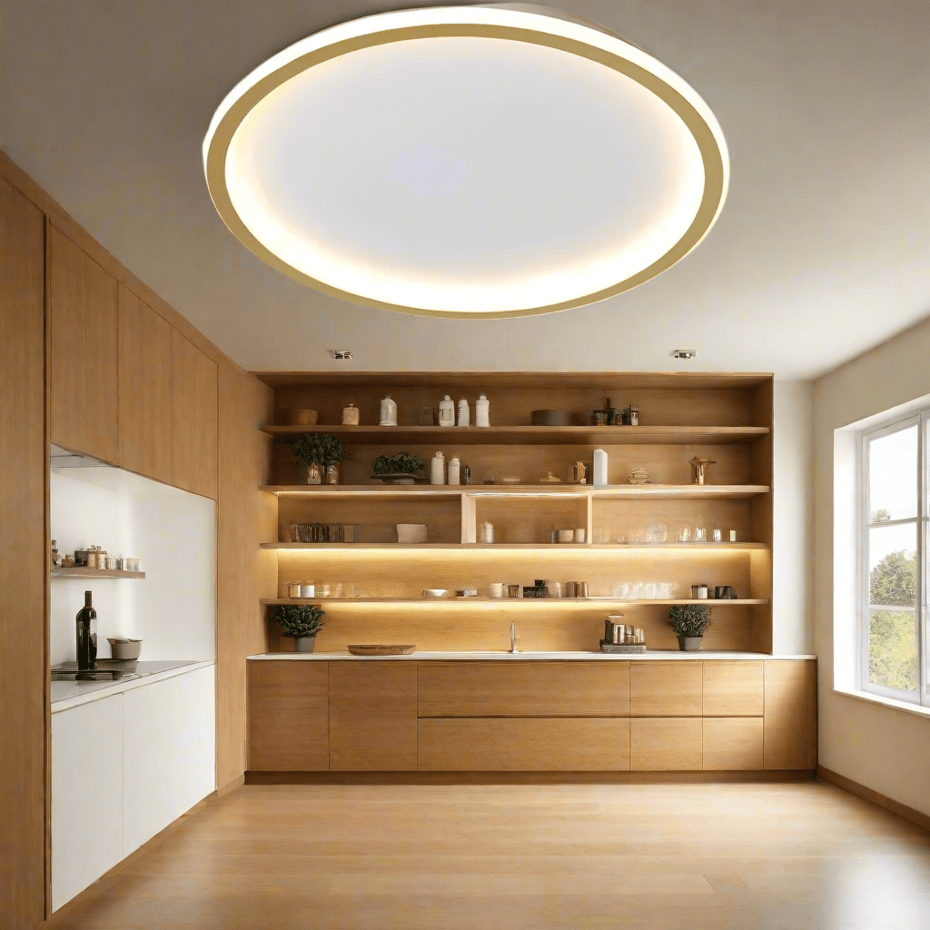 Scandi Round LED Ceiling Light, Dimmable with Remote
