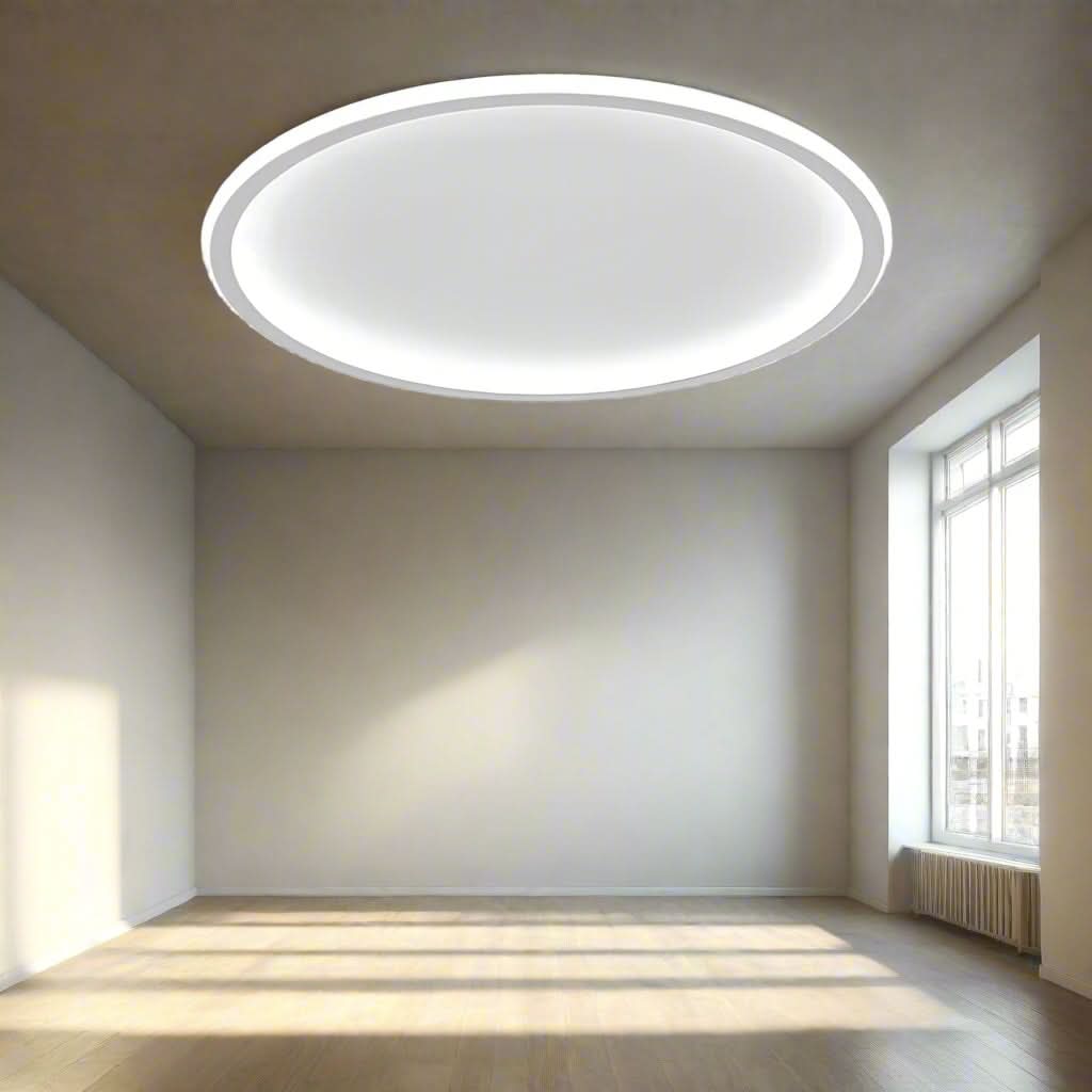 Scandi Round LED Ceiling Light, Dimmable with Remote