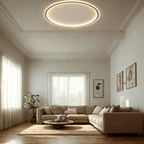 Scandi Round LED Ceiling Light, Dimmable with Remote