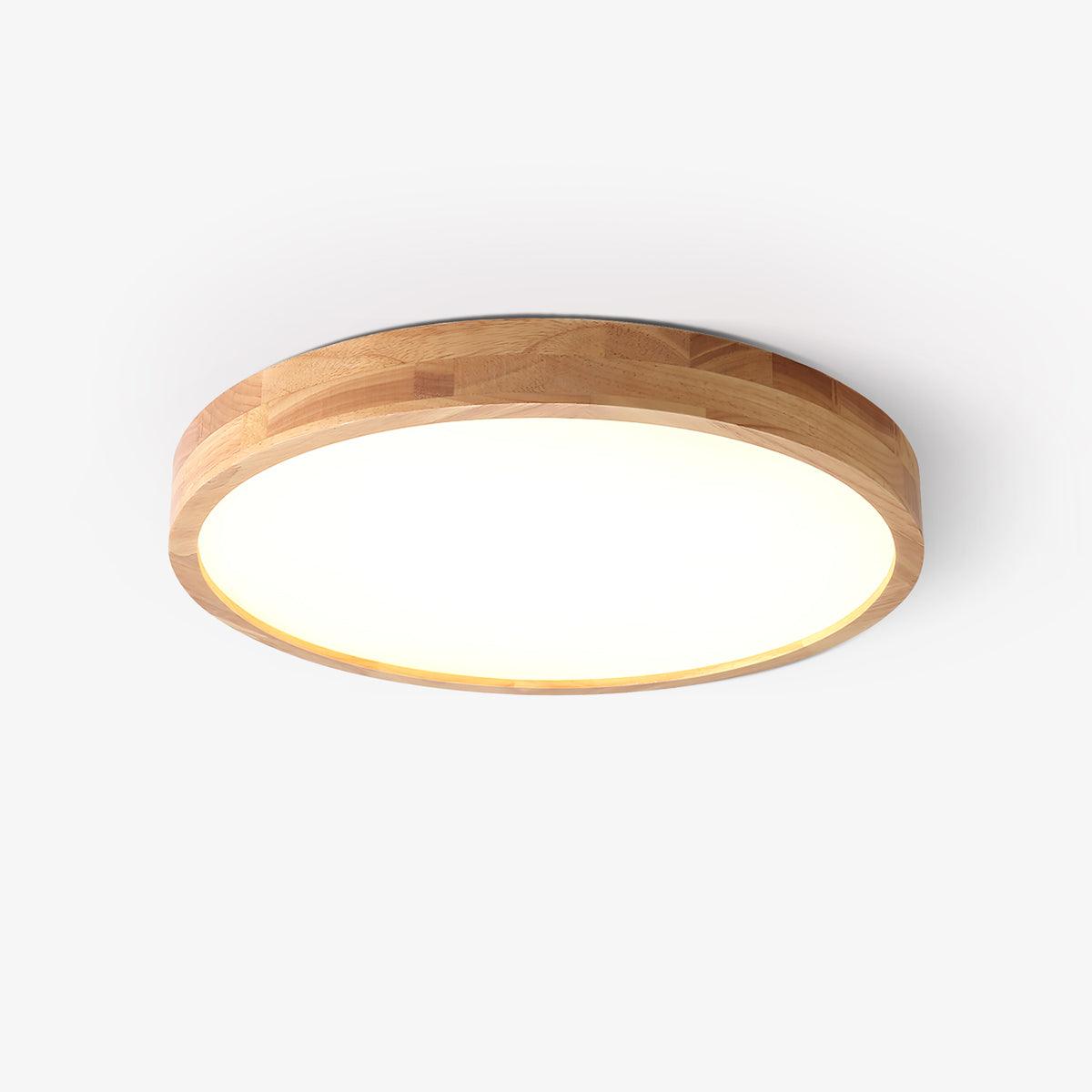 Rubberwood Frame LED Ceiling Light, Three Shapes