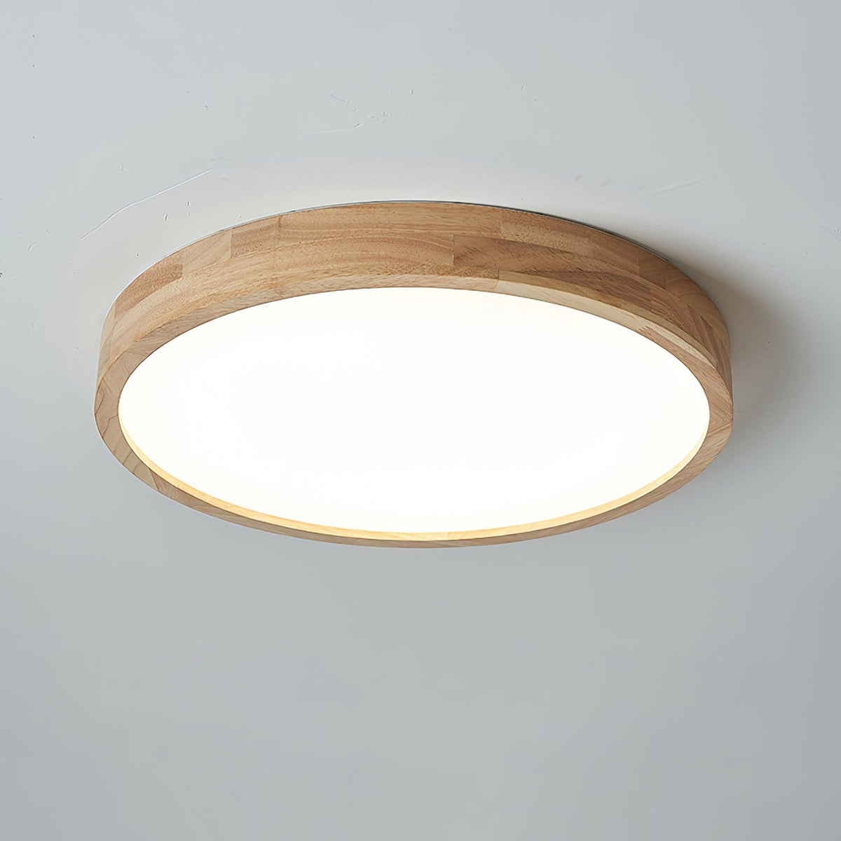 Rubberwood Frame LED Ceiling Light, Three Shapes