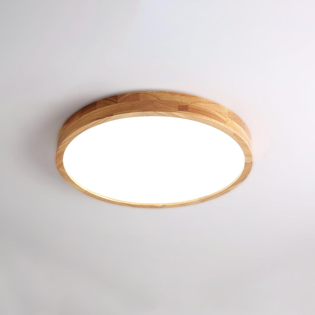 Rubberwood Frame LED Ceiling Light, Three Shapes