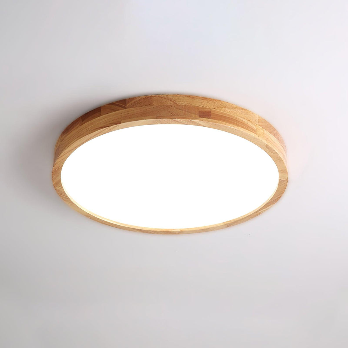 Rubberwood Frame LED Ceiling Light, Three Shapes