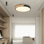 Scandi Wood Frame Flush Ceiling Light with Tri-Colour LED