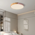 Scandi Wood Frame Flush Ceiling Light with Tri-Colour LED