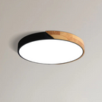 Scandi Wood Frame Flush Ceiling Light with Tri-Colour LED