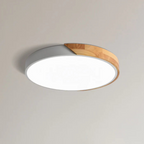 Scandi Wood Frame Flush Ceiling Light with Tri-Colour LED
