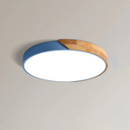 Scandi Wood Frame Flush Ceiling Light with Tri-Colour LED