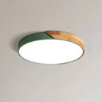 Scandi Wood Frame Flush Ceiling Light with Tri-Colour LED