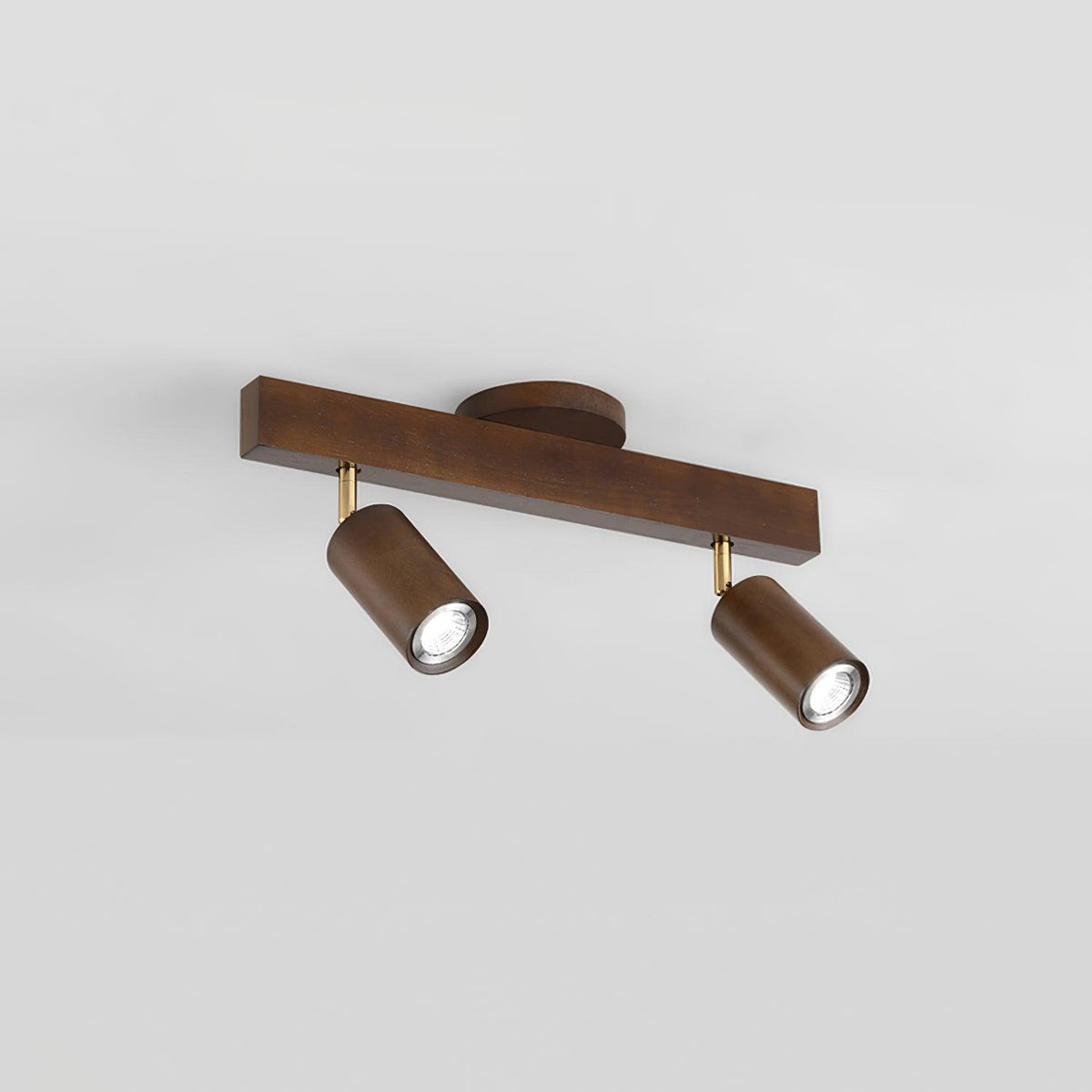 Scandinavian Wood Track Ceiling Light with Adjustable Spots