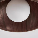Scandi Wood Dome Flush Ceiling Light, 30 cm