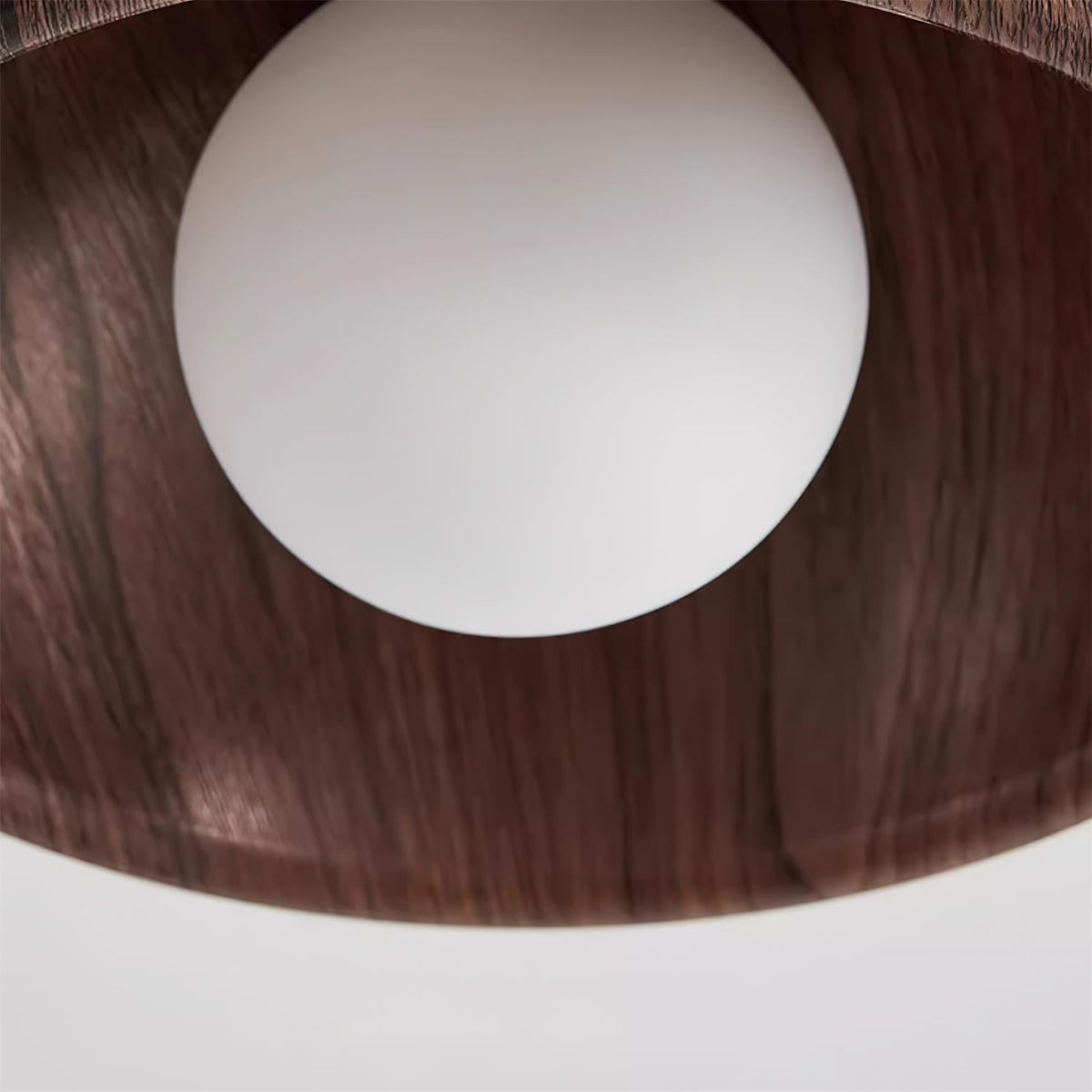 Scandi Wood Dome Flush Ceiling Light, 30 cm