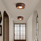 Scandi Wood Dome Flush Ceiling Light, 30 cm