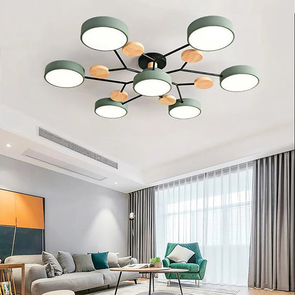Scandi Branch Ceiling Light with 4 to 7 Cylinder Shades